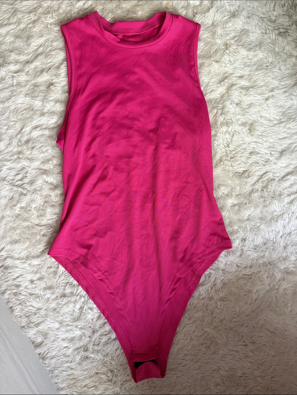 Kids Sleeveless One-Piece Bodysuit - Hot Pink